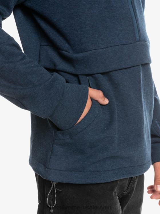 Quiksilver N8LNT1371 hombres insignia azul brezo sudadera con capucha y media cremallera