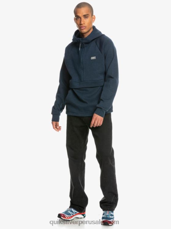 Quiksilver N8LNT1371 hombres insignia azul brezo sudadera con capucha y media cremallera