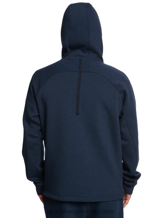 Quiksilver N8LNT1371 hombres insignia azul brezo sudadera con capucha y media cremallera