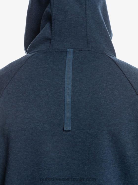 Quiksilver N8LNT1371 hombres insignia azul brezo sudadera con capucha y media cremallera