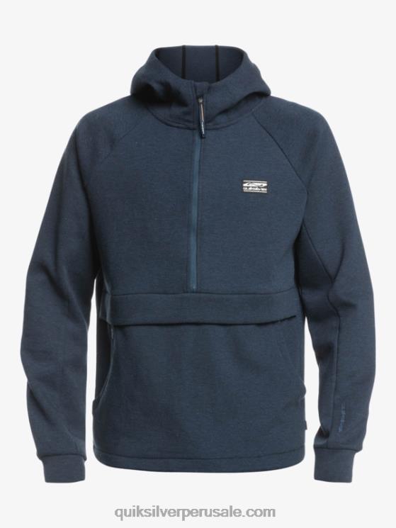 Quiksilver N8LNT1371 hombres insignia azul brezo sudadera con capucha y media cremallera