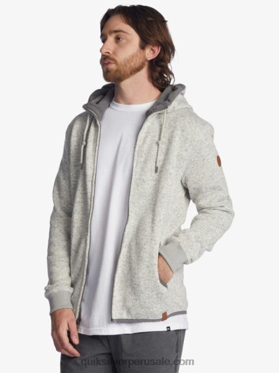 Quiksilver N8LNT1479 hombres brezo gris claro sudadera con cremallera keller