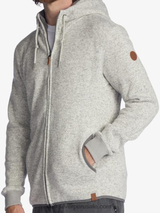 Quiksilver N8LNT1479 hombres brezo gris claro sudadera con cremallera keller