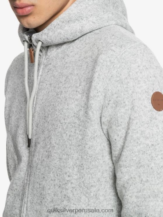 Quiksilver N8LNT1479 hombres brezo gris claro sudadera con cremallera keller