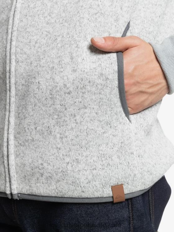 Quiksilver N8LNT1479 hombres brezo gris claro sudadera con cremallera keller