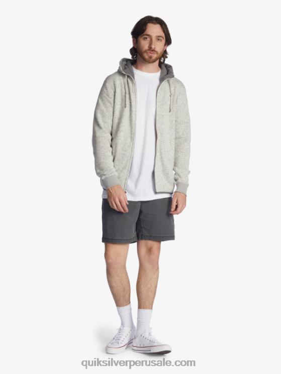Quiksilver N8LNT1479 hombres brezo gris claro sudadera con cremallera keller