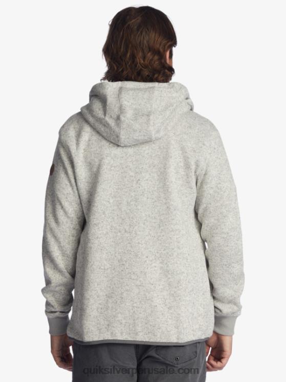 Quiksilver N8LNT1479 hombres brezo gris claro sudadera con cremallera keller