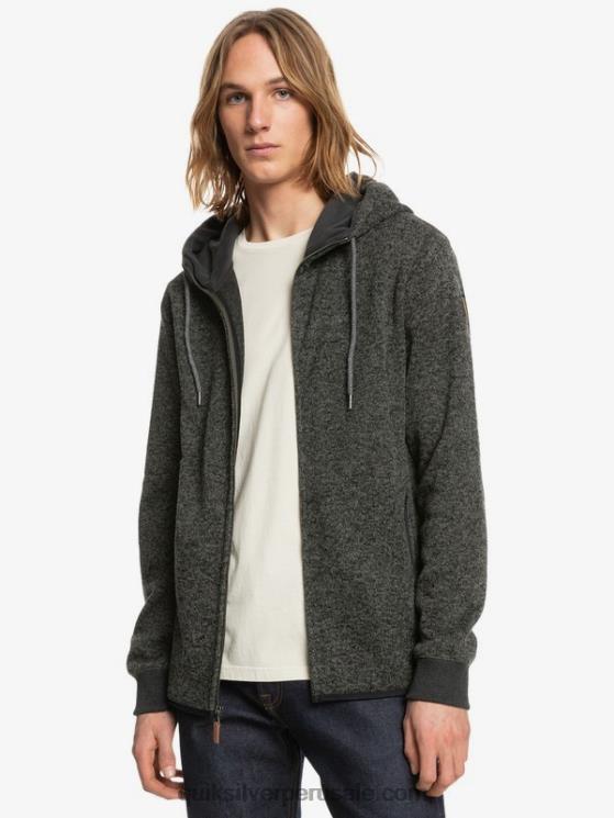 Quiksilver N8LNT1480 hombres brezo gris oscuro sudadera con cremallera keller