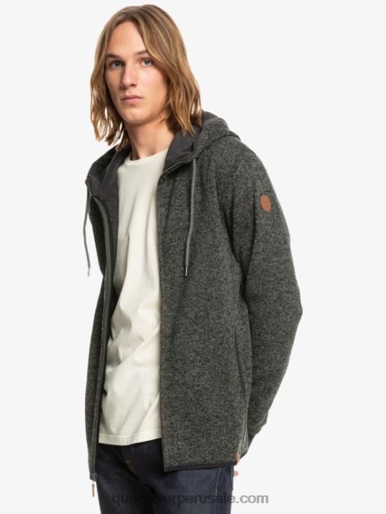 Quiksilver N8LNT1480 hombres brezo gris oscuro sudadera con cremallera keller