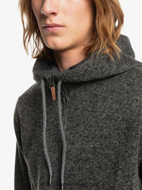 Quiksilver N8LNT1480 hombres brezo gris oscuro sudadera con cremallera keller