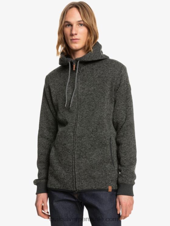Quiksilver N8LNT1480 hombres brezo gris oscuro sudadera con cremallera keller
