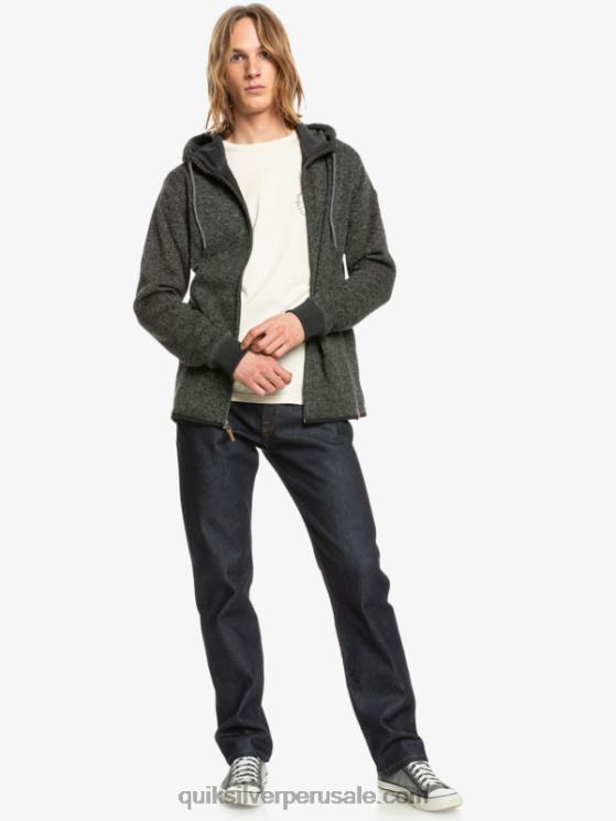 Quiksilver N8LNT1480 hombres brezo gris oscuro sudadera con cremallera keller