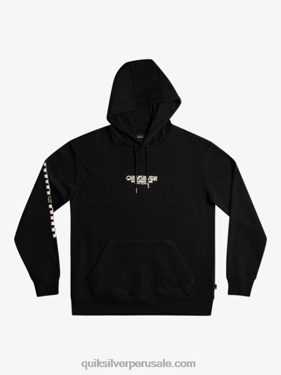 Quiksilver N8LNT1486 hombres negro sudadera con capucha a cuadros
