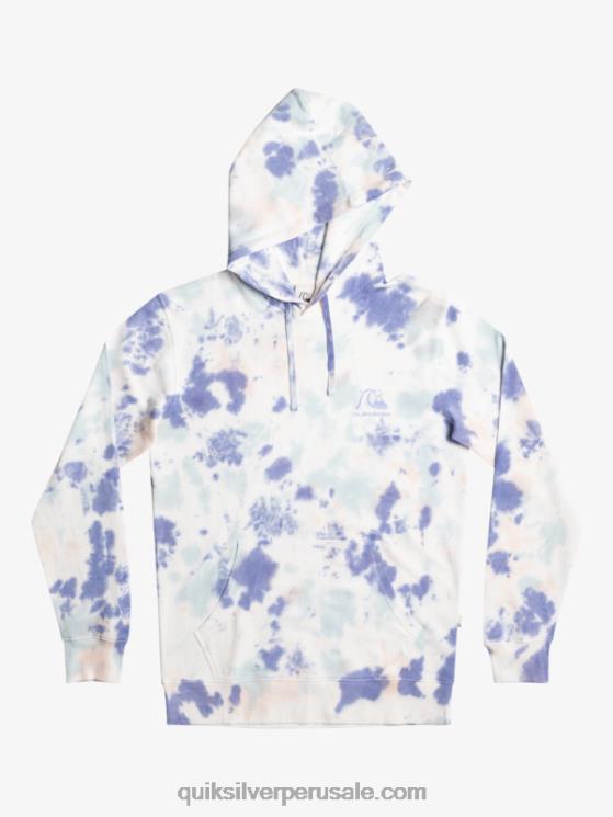 Quiksilver N8LNT1502 hombres teñido anudado nublado de látigo de durazno sudadera con capucha y motivo tie-dye