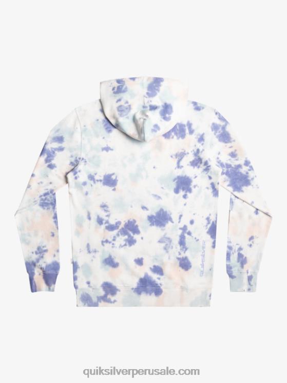 Quiksilver N8LNT1502 hombres teñido anudado nublado de látigo de durazno sudadera con capucha y motivo tie-dye