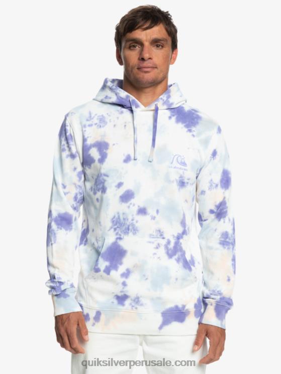 Quiksilver N8LNT1502 hombres teñido anudado nublado de látigo de durazno sudadera con capucha y motivo tie-dye