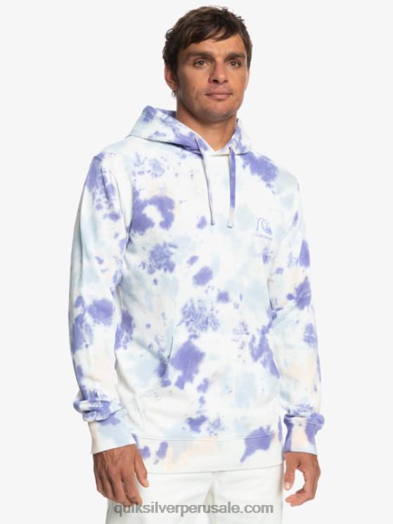 Quiksilver N8LNT1502 hombres teñido anudado nublado de látigo de durazno sudadera con capucha y motivo tie-dye
