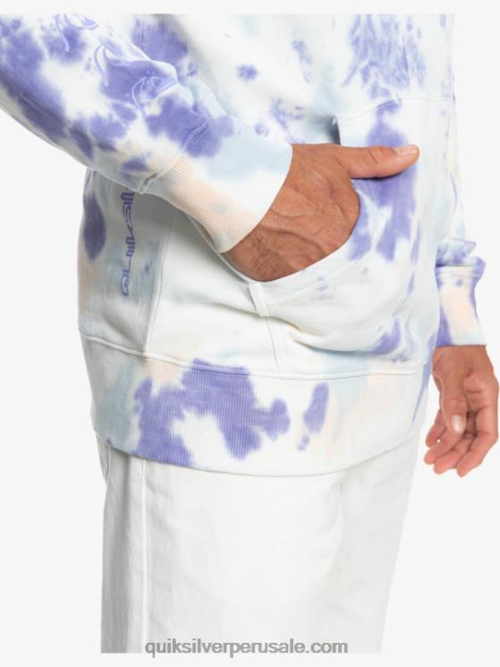 Quiksilver N8LNT1502 hombres teñido anudado nublado de látigo de durazno sudadera con capucha y motivo tie-dye