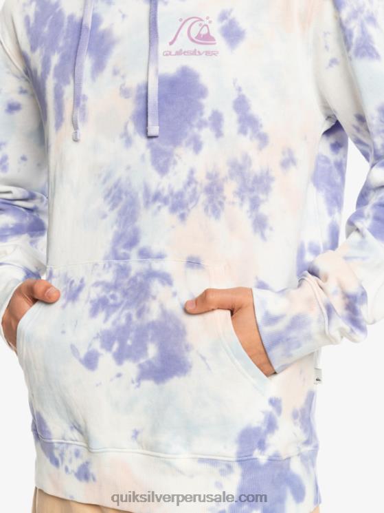 Quiksilver N8LNT1502 hombres teñido anudado nublado de látigo de durazno sudadera con capucha y motivo tie-dye