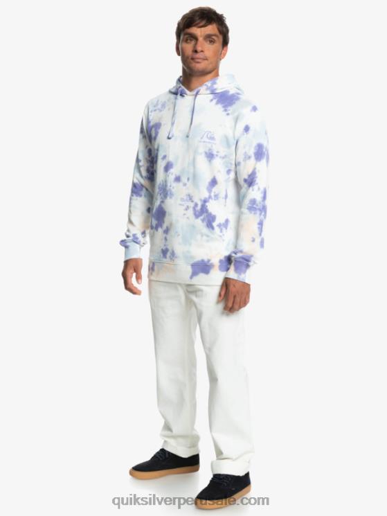 Quiksilver N8LNT1502 hombres teñido anudado nublado de látigo de durazno sudadera con capucha y motivo tie-dye