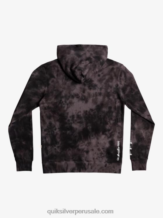 Quiksilver N8LNT1503 hombres teñido anudado negro nublado sudadera con capucha y motivo tie-dye