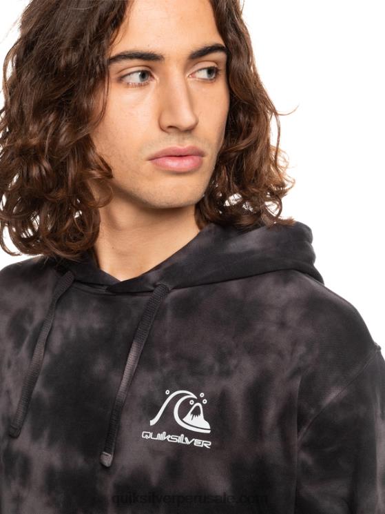 Quiksilver N8LNT1503 hombres teñido anudado negro nublado sudadera con capucha y motivo tie-dye