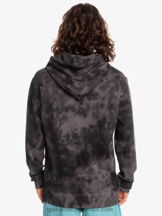 Quiksilver N8LNT1503 hombres teñido anudado negro nublado sudadera con capucha y motivo tie-dye