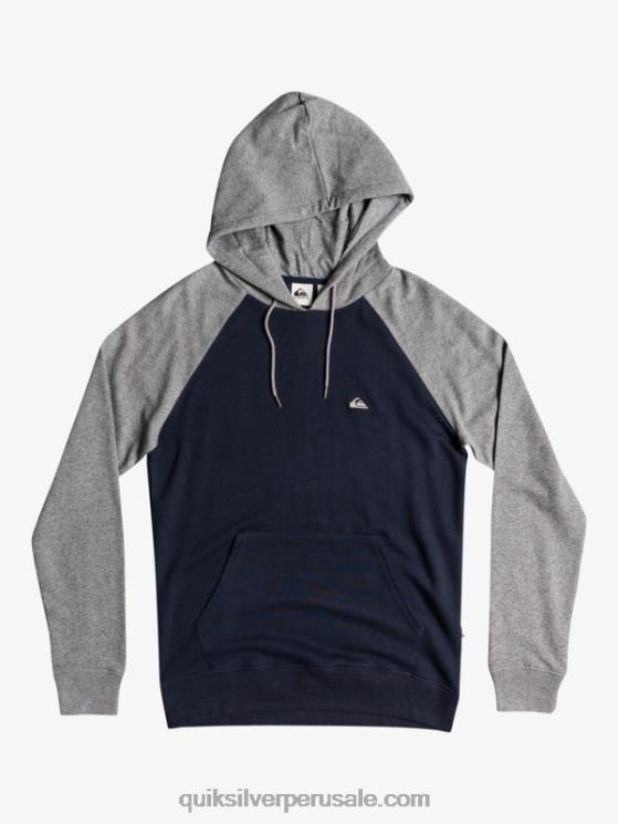 Quiksilver N8LNT1514 hombres gris claro jaspeado/negro sudadera con cremallera Essentials