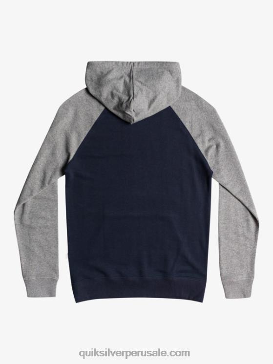 Quiksilver N8LNT1514 hombres gris claro jaspeado/negro sudadera con cremallera Essentials