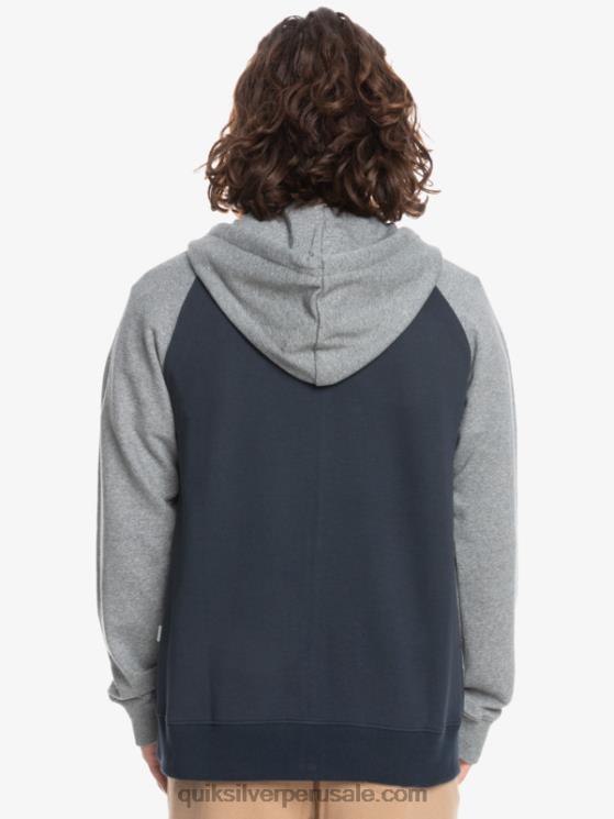 Quiksilver N8LNT1514 hombres gris claro jaspeado/negro sudadera con cremallera Essentials