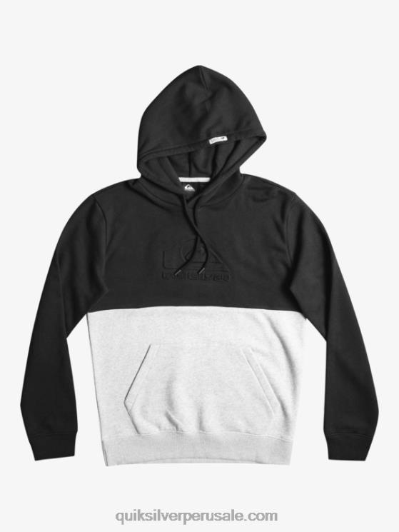 Quiksilver N8LNT1681 hombres negro sudadera con capucha grabada