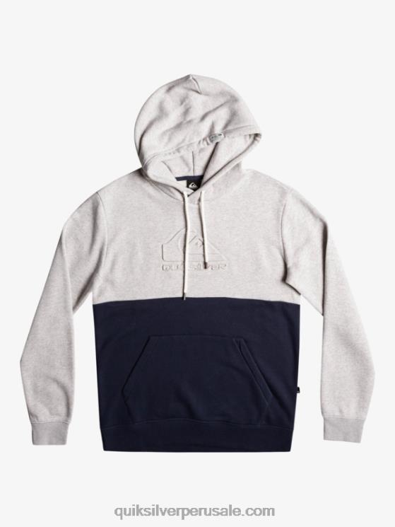 Quiksilver N8LNT1682 hombres brezo gris claro sudadera con capucha grabada