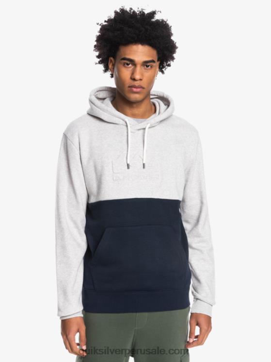 Quiksilver N8LNT1682 hombres brezo gris claro sudadera con capucha grabada