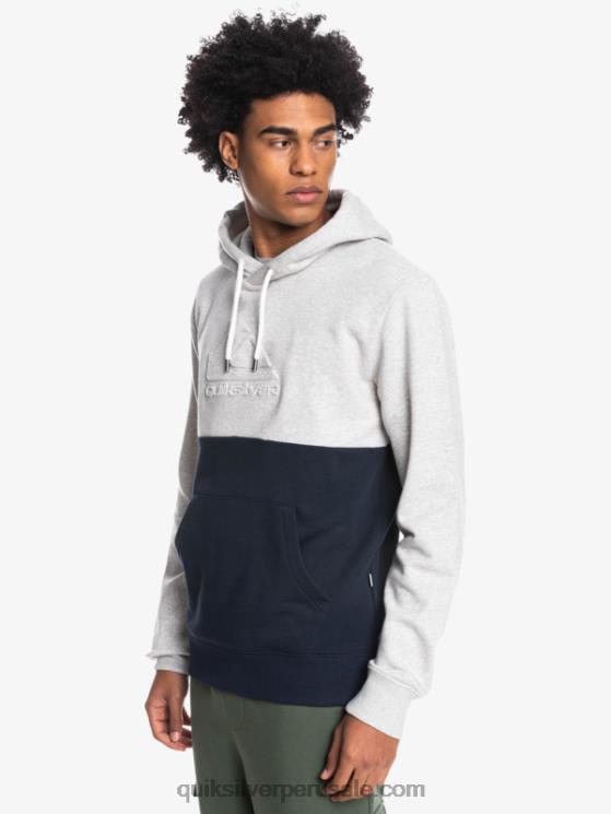 Quiksilver N8LNT1682 hombres brezo gris claro sudadera con capucha grabada