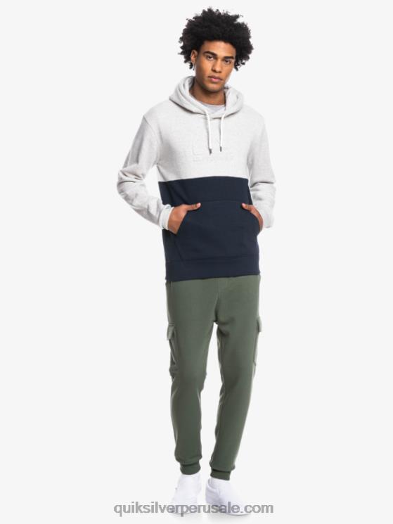 Quiksilver N8LNT1682 hombres brezo gris claro sudadera con capucha grabada