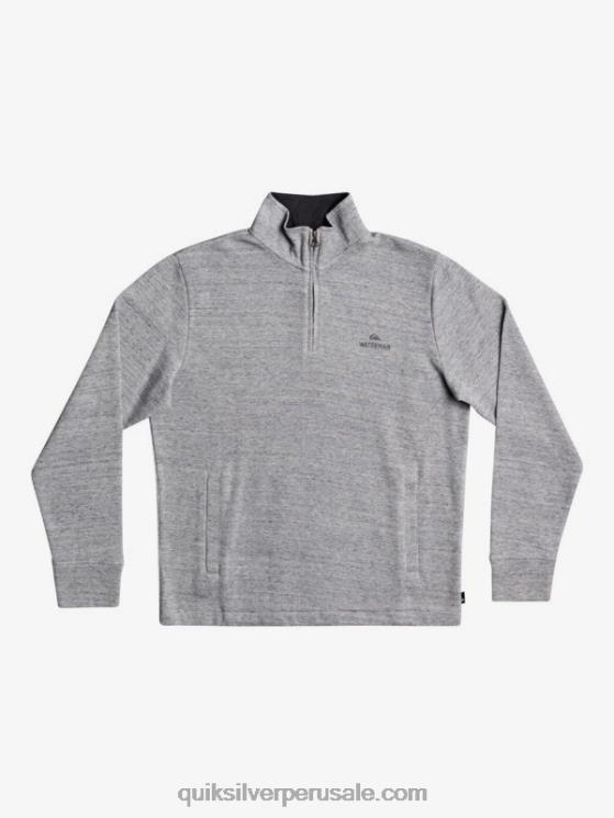 Quiksilver N8LNT1800 hombres brezo gris claro sudadera waterman pointsurf con cremallera y cuello alzado