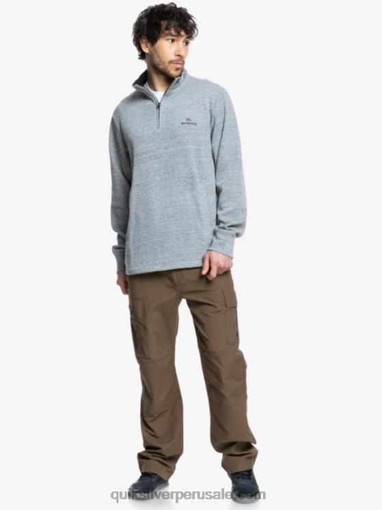 Quiksilver N8LNT1800 hombres brezo gris claro sudadera waterman pointsurf con cremallera y cuello alzado