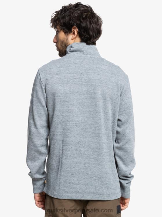 Quiksilver N8LNT1800 hombres brezo gris claro sudadera waterman pointsurf con cremallera y cuello alzado