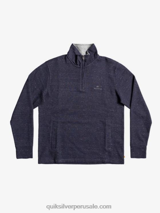 Quiksilver N8LNT1801 hombres blazer azul marino jaspeado sudadera waterman pointsurf con cremallera y cuello alzado