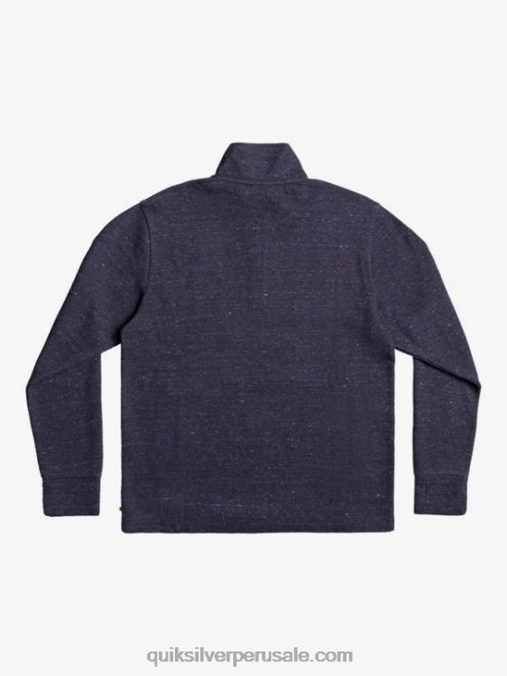 Quiksilver N8LNT1801 hombres blazer azul marino jaspeado sudadera waterman pointsurf con cremallera y cuello alzado