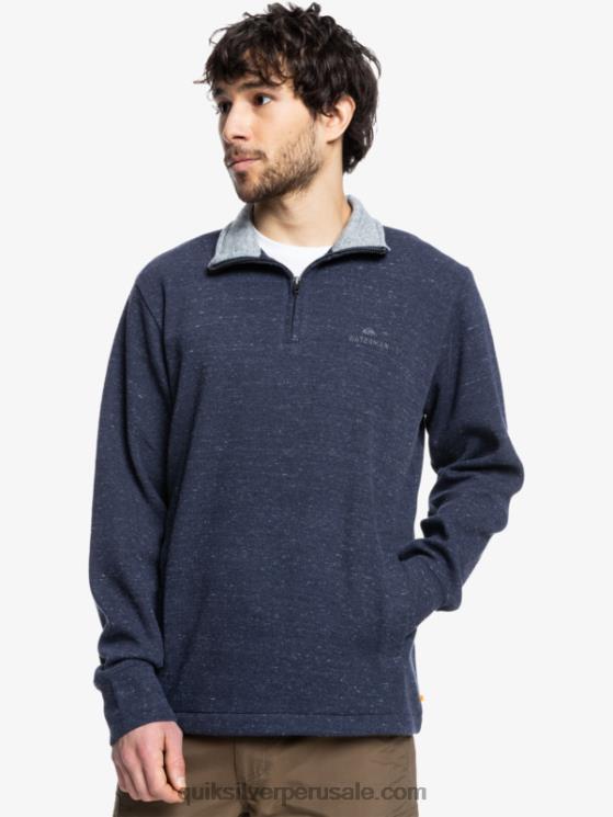 Quiksilver N8LNT1801 hombres blazer azul marino jaspeado sudadera waterman pointsurf con cremallera y cuello alzado