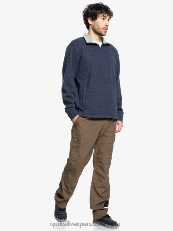 Quiksilver N8LNT1801 hombres blazer azul marino jaspeado sudadera waterman pointsurf con cremallera y cuello alzado