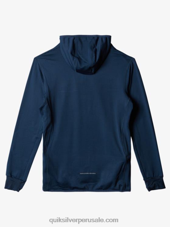 Quiksilver N8LNT1873 hombres insignias azules sudadera con capucha y cremallera de un cuarto de punto empinado