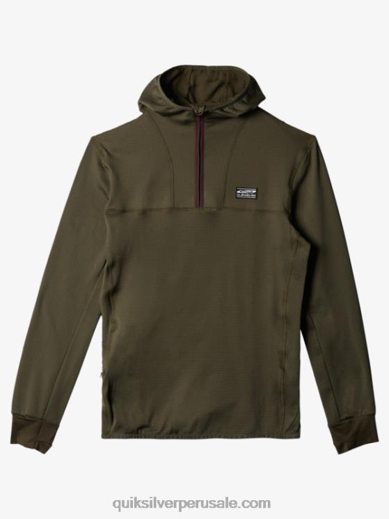 Quiksilver N8LNT1874 hombres hoja de uva sudadera con capucha y cremallera de un cuarto de punto empinado