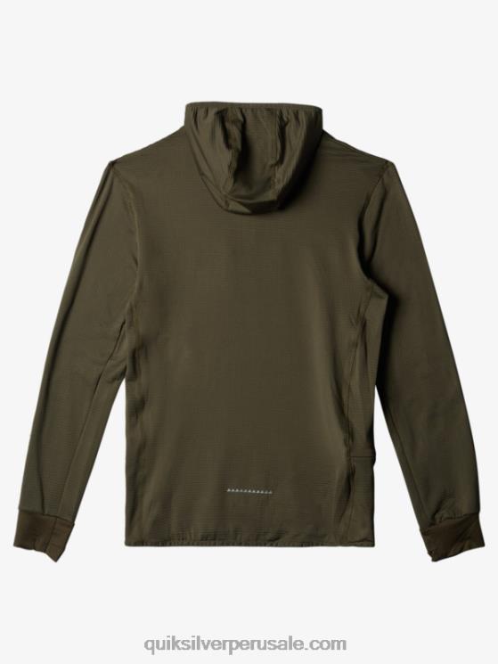 Quiksilver N8LNT1874 hombres hoja de uva sudadera con capucha y cremallera de un cuarto de punto empinado