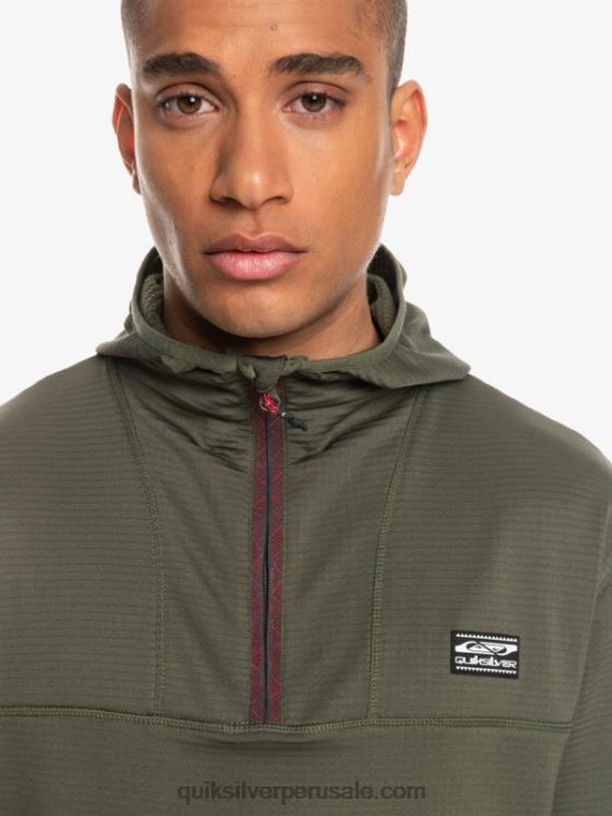 Quiksilver N8LNT1874 hombres hoja de uva sudadera con capucha y cremallera de un cuarto de punto empinado
