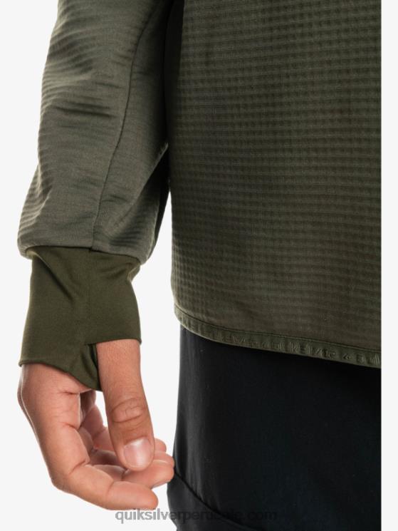 Quiksilver N8LNT1874 hombres hoja de uva sudadera con capucha y cremallera de un cuarto de punto empinado