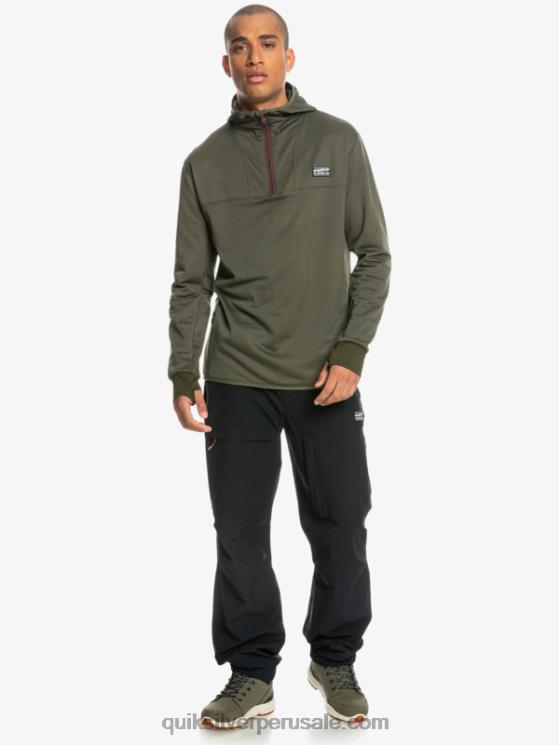 Quiksilver N8LNT1874 hombres hoja de uva sudadera con capucha y cremallera de un cuarto de punto empinado