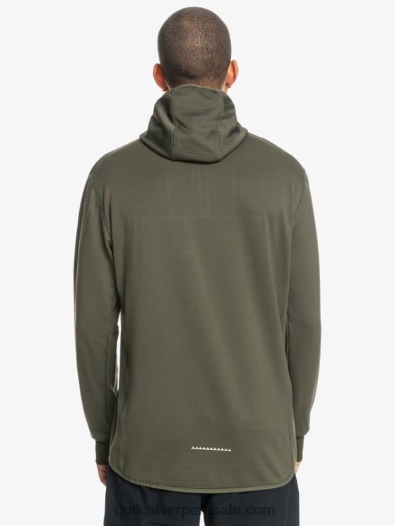 Quiksilver N8LNT1874 hombres hoja de uva sudadera con capucha y cremallera de un cuarto de punto empinado