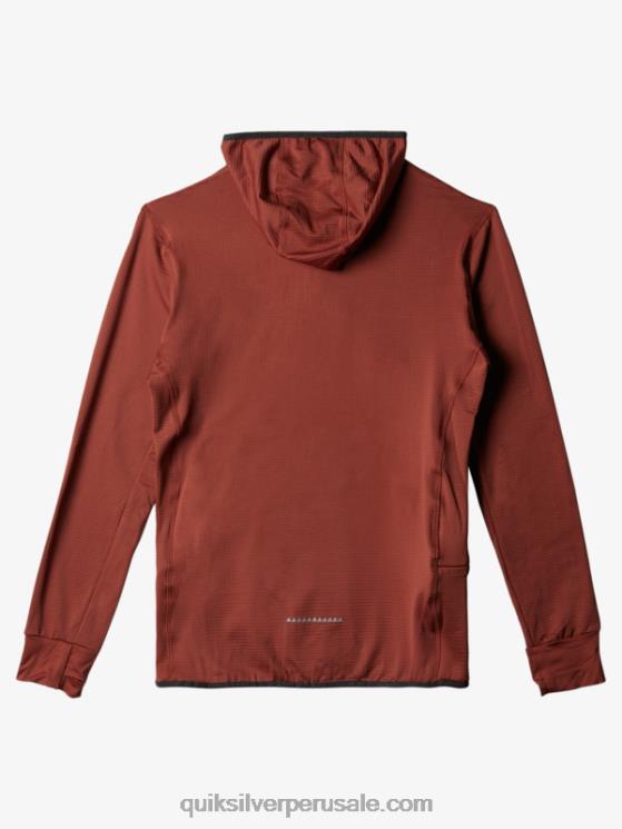 Quiksilver N8LNT1875 hombres caoba sudadera con capucha y cremallera de un cuarto de punto empinado
